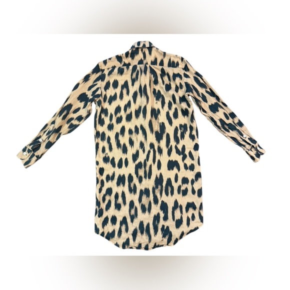 Emily Phillips Nashville TN CHEETAH LINEN GIRLFRIEND MINI DRESS Size Small - Picture 10 of 13